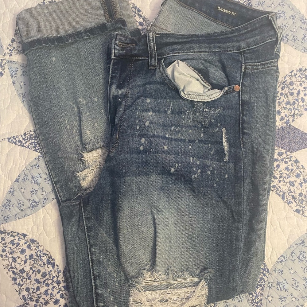 Judy Blue Bleach Splatter Boyfriend Jean